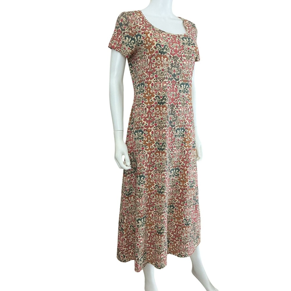 Peruvian Connection Malabar Pima Cotton Dress Size Medium Ethnic Print Midi BOHO - Picture 5 of 12